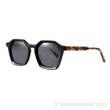 Fashion Women UV400 Lunettes de soleil polarisées en acétate